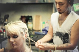 elvis doing lyd's hair.